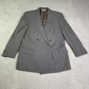 Belvest Suit Coat 52 Gray Pin Striped Made In Italy